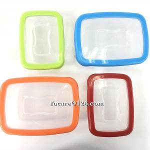 Plastic food storage container cover two color mold design