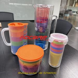 Injection mold for plastic pitcher and glass sets 