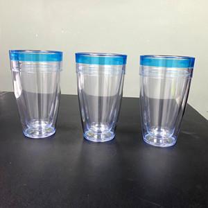 Two color double wall plastic water cup 3-shot mold 