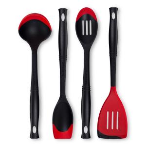 Two color mold for bi material spoon silicone utensil set