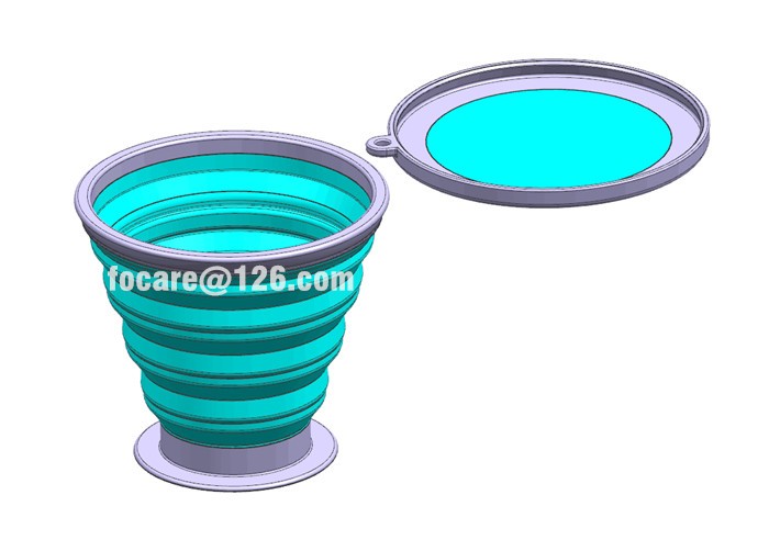 Two color silicone collapsible water cup mold,China top two color mold maker