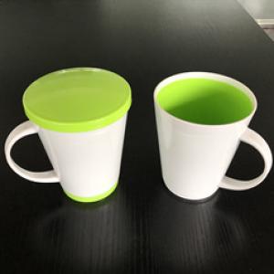 Two color tee mug mold with lid 